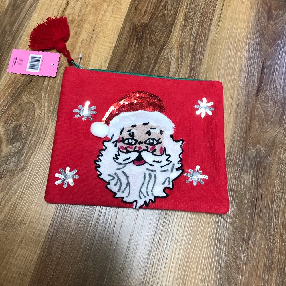 Festive Simply Southern Santa Bag/Clutch with Sequins